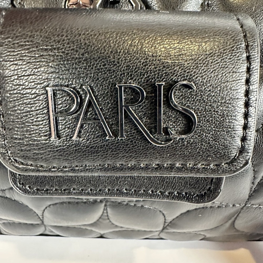 Paris Hilton Camden Frame Bag Black Quilted Satchel Top Handle Y2K NWT - Picture 6 of 13